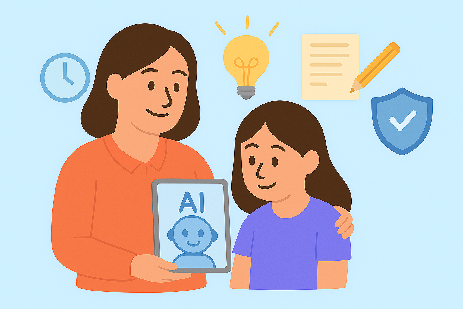 Parent helping child