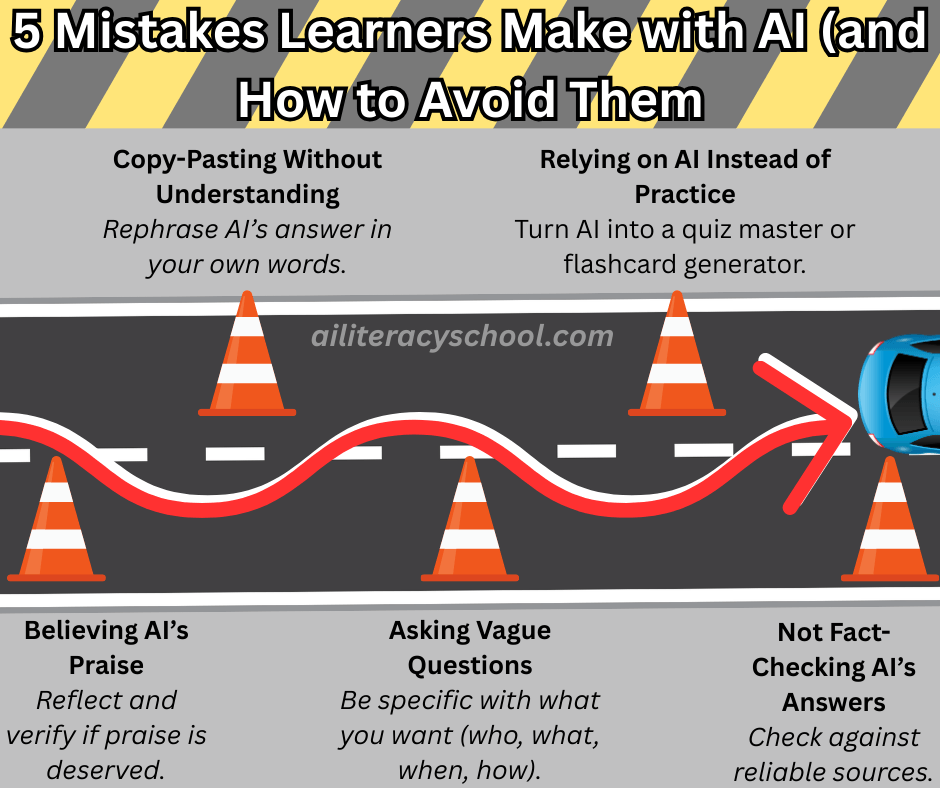 Mistakes learners make with AI