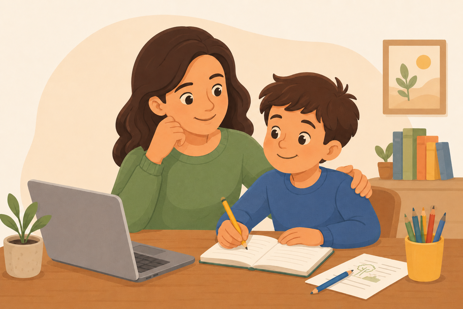 SEND Parent Pathway — a parent and child working together with calm focus
